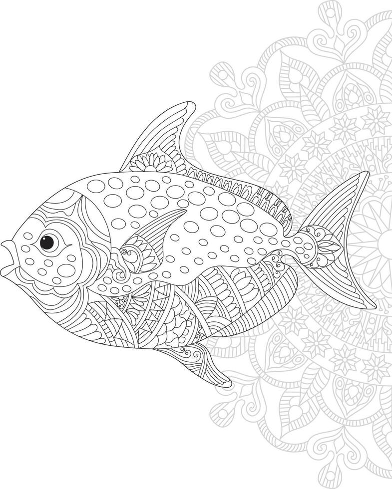 dibujos de peces para colorear para niños vector