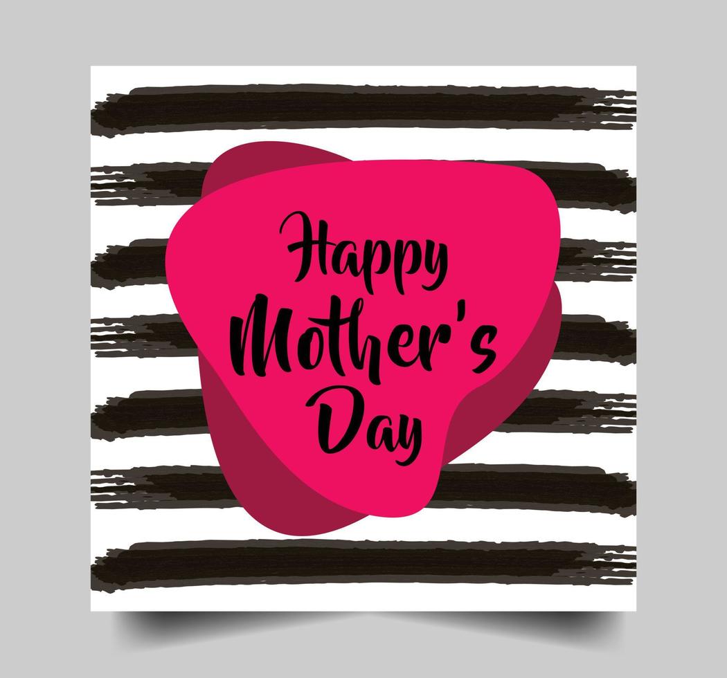 Happy mothers day vector greetings card. Mother's day text in shape frame concept design in white pattern background