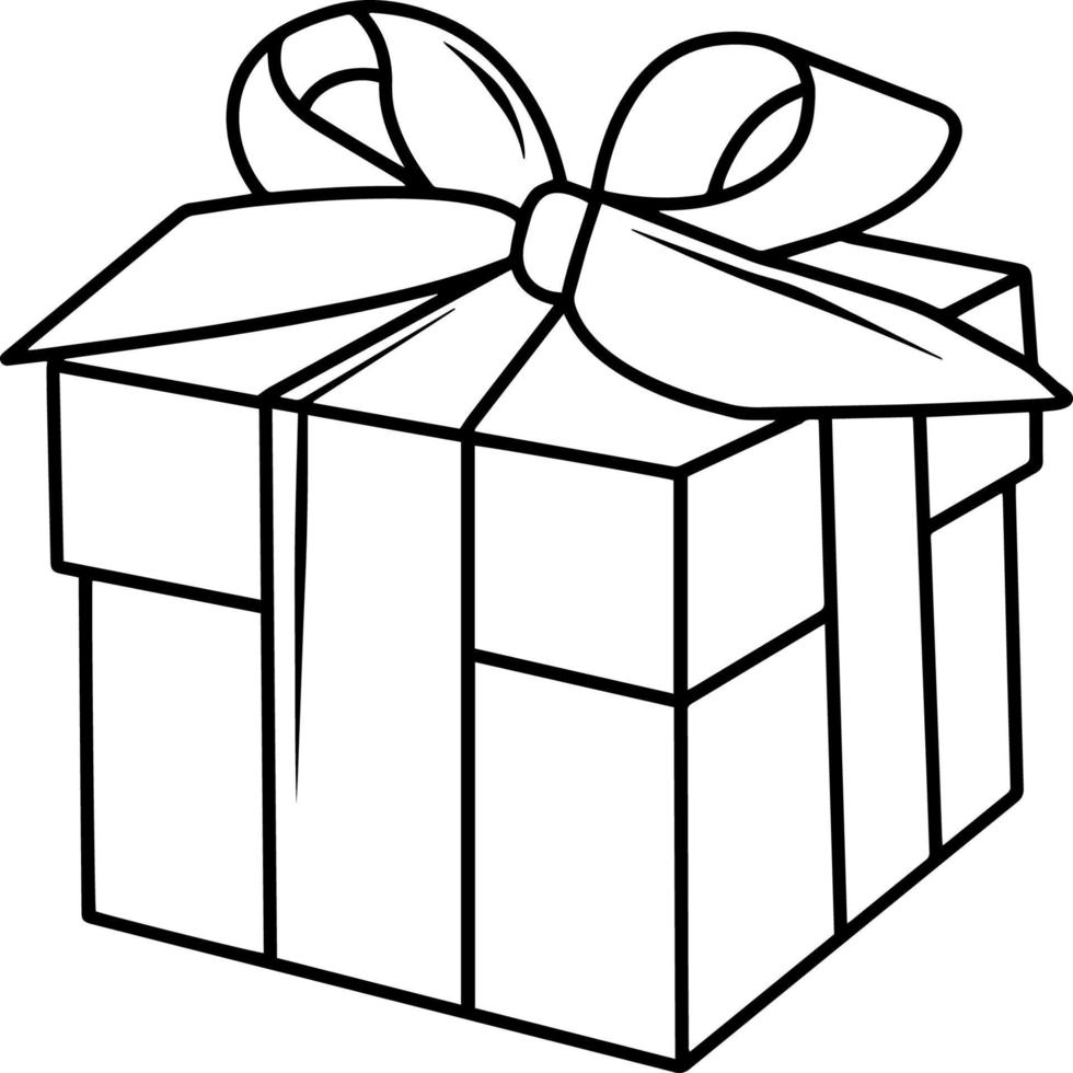 Vector illustration of a gift. The icon is made in a linear style. A linear gift or reward. Design for the Internet, banner, web page and mobile application. New Year.