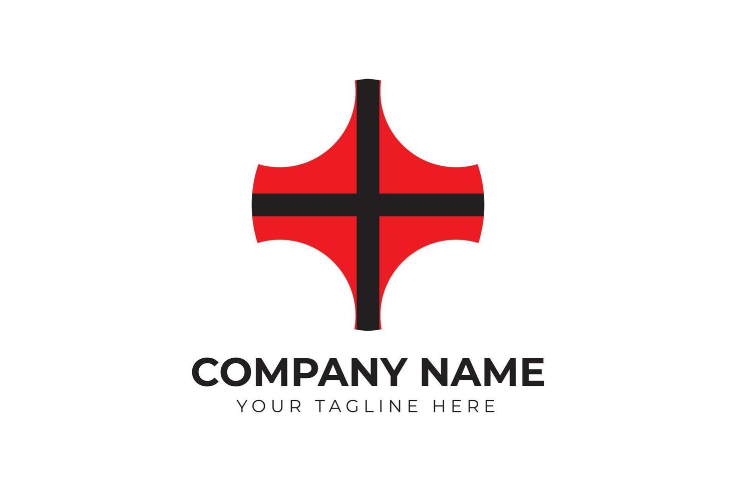 logotipo abstracto moderno en negro y rojo. plantilla de logotipo vectorial vector