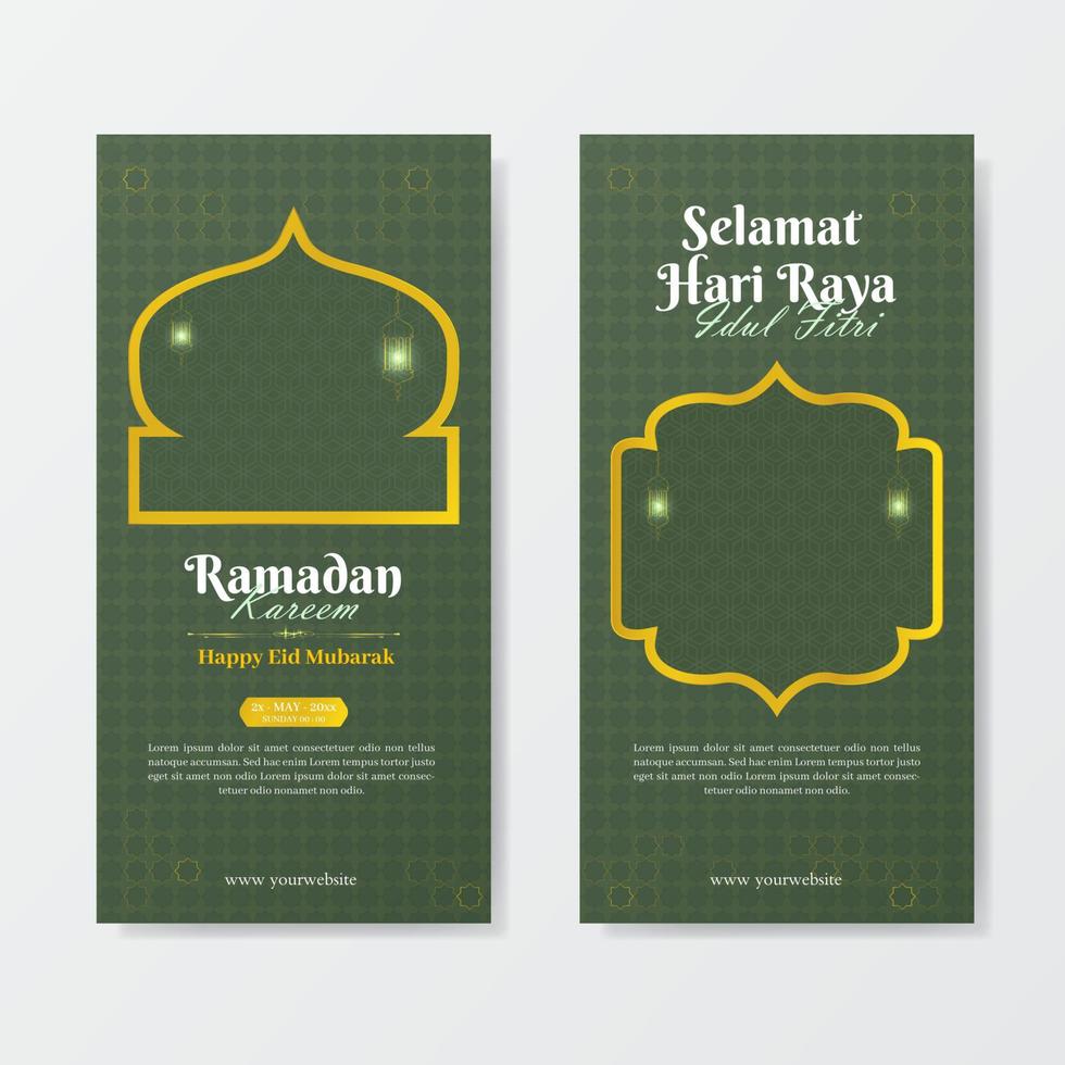 plantilla de banner ramadan kareem con efecto de texto vector