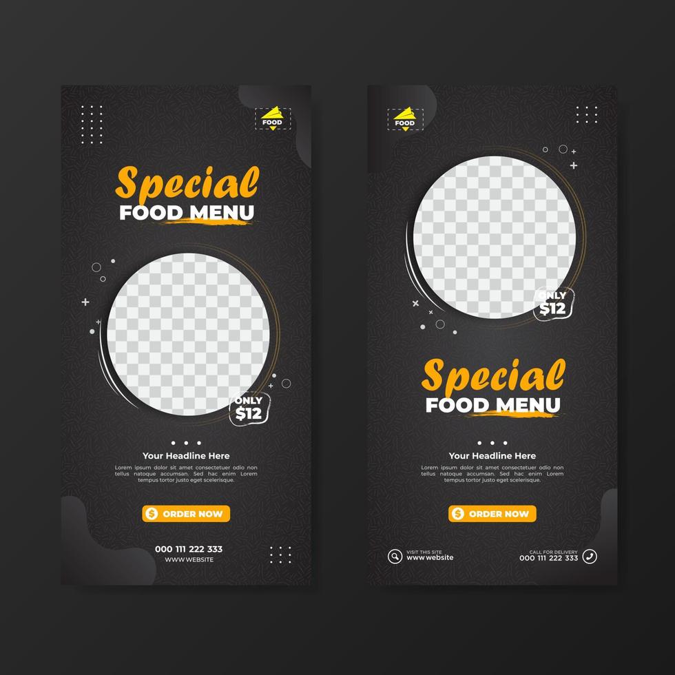 Special food menu promotion banner template vector