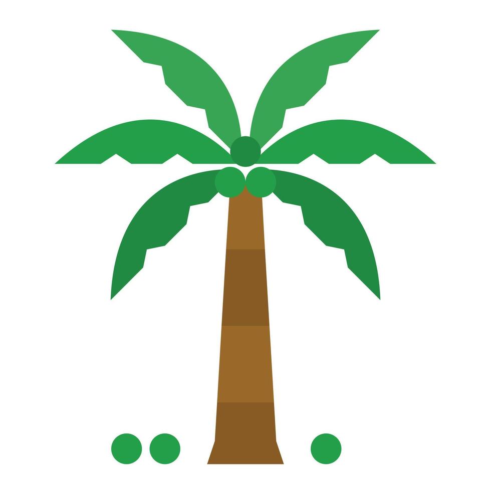 Coconut Tree Icon Vector Illustration, Wood, Nature