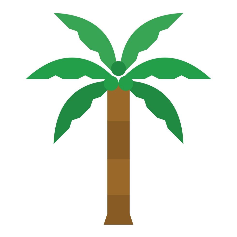 Coconut Tree Icon Vector Illustration, Wood, Nature