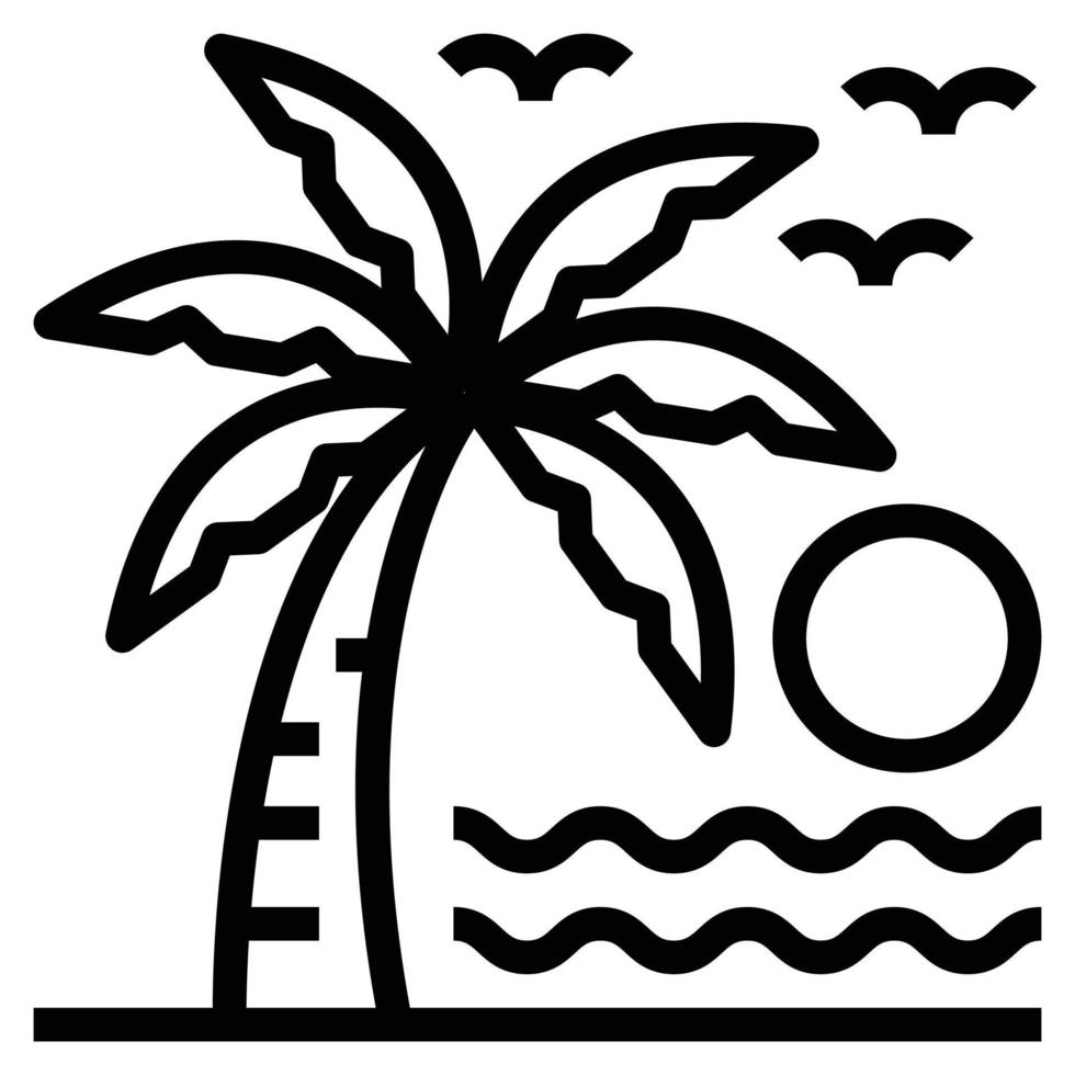Tree Vector Line Icon, wood