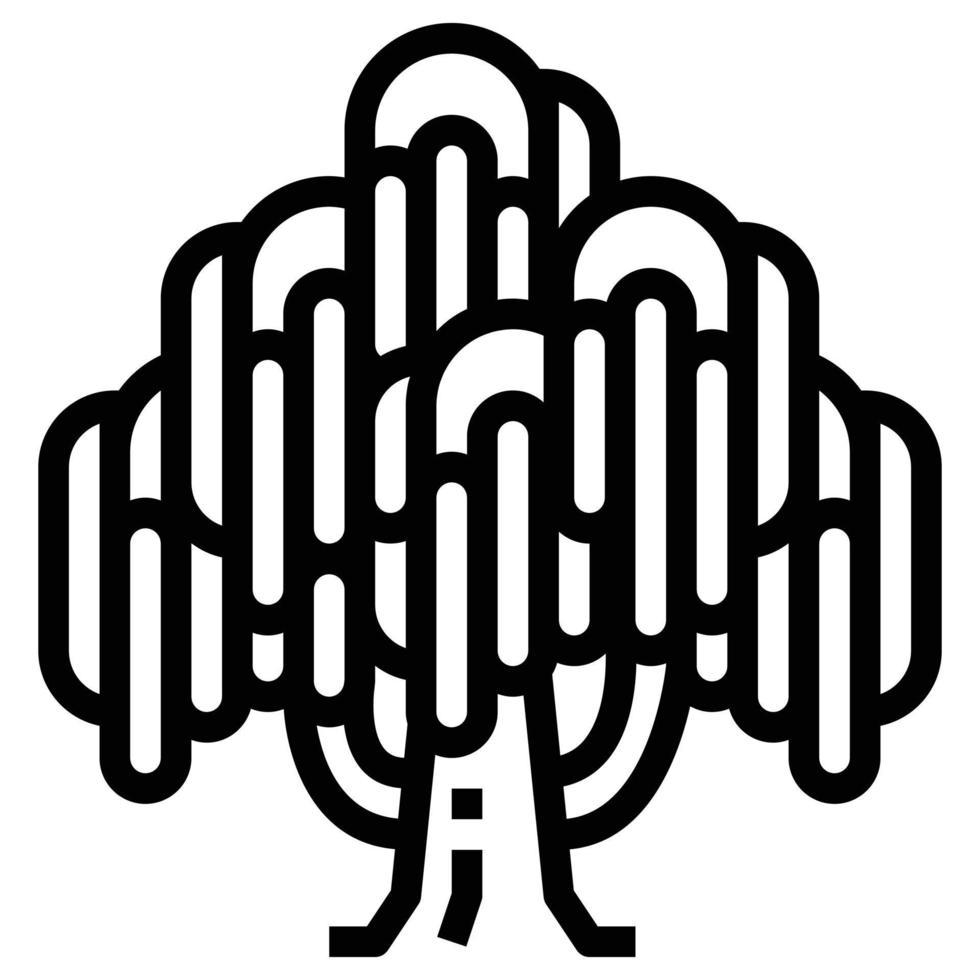 icono de línea de vector de árbol, madera