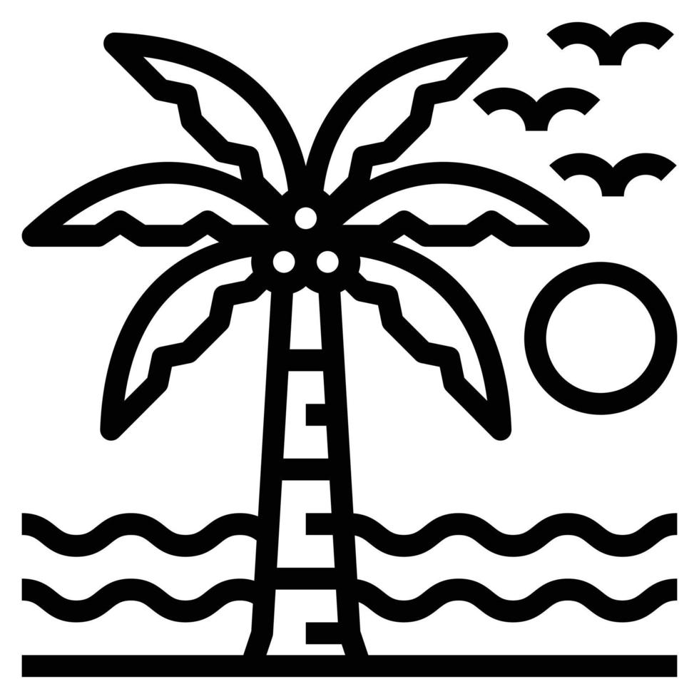 icono de línea de vector de árbol, madera