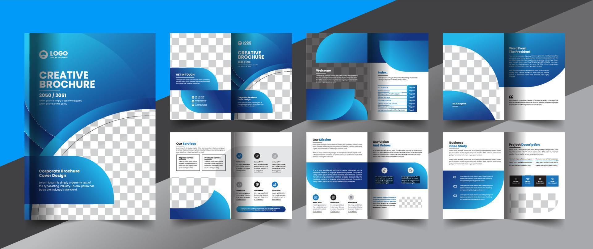 folleto de perfil de empresa corporativa folleto de informe anual diseño de concepto de diseño de propuesta comercial vector