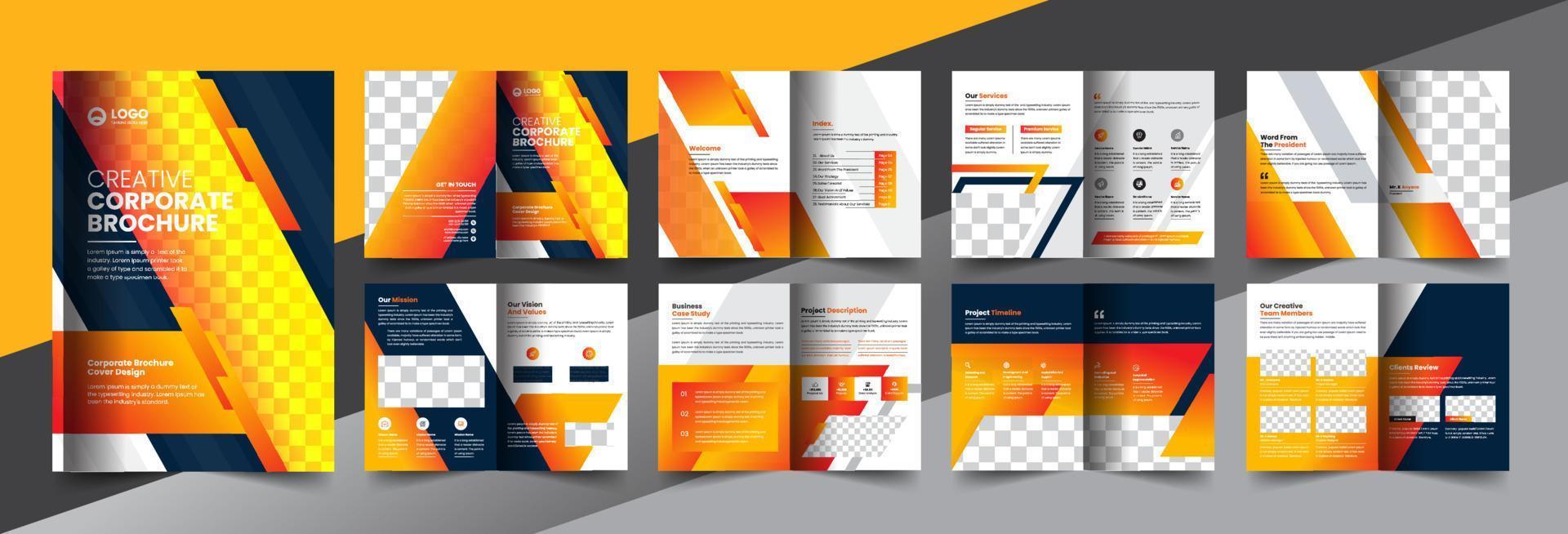 folleto de perfil de empresa corporativa folleto de informe anual diseño de concepto de diseño de propuesta comercial vector