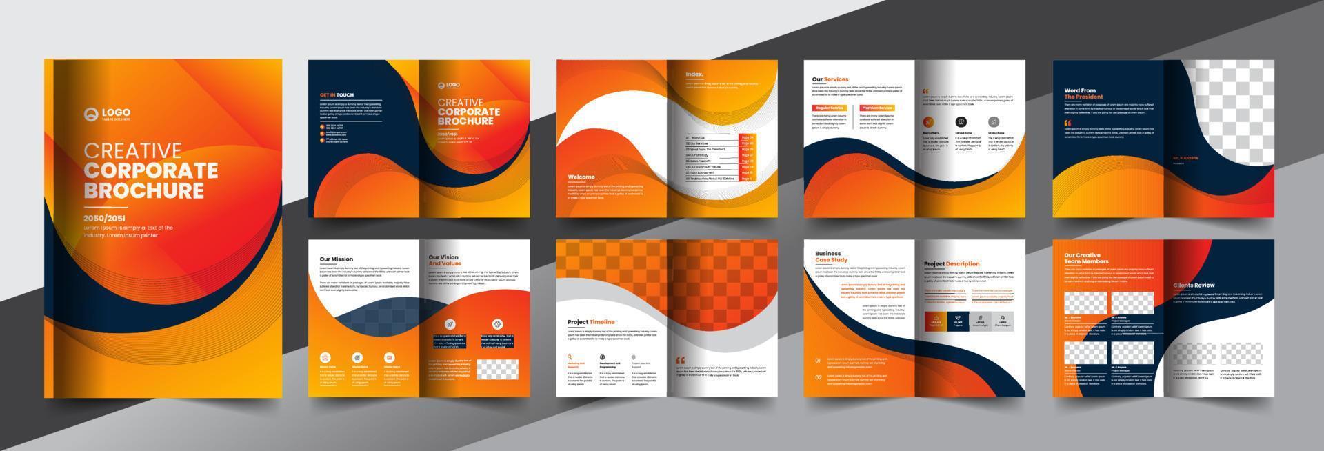 corporate company profile brochure annual report booklet business proposal layout concept design vector