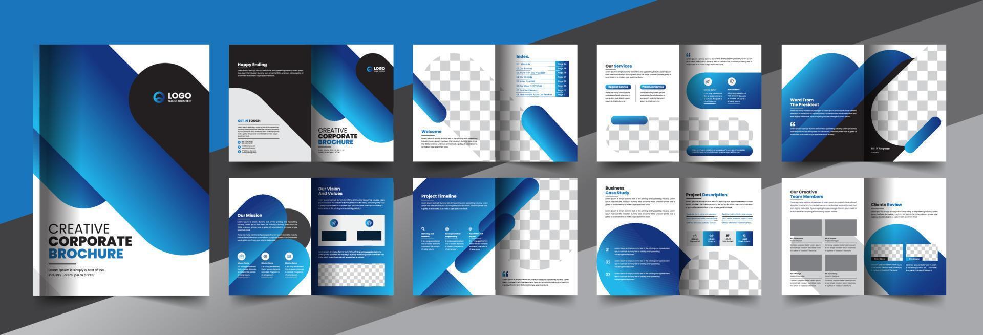 corporate company profile brochure annual report booklet business proposal layout concept design vector