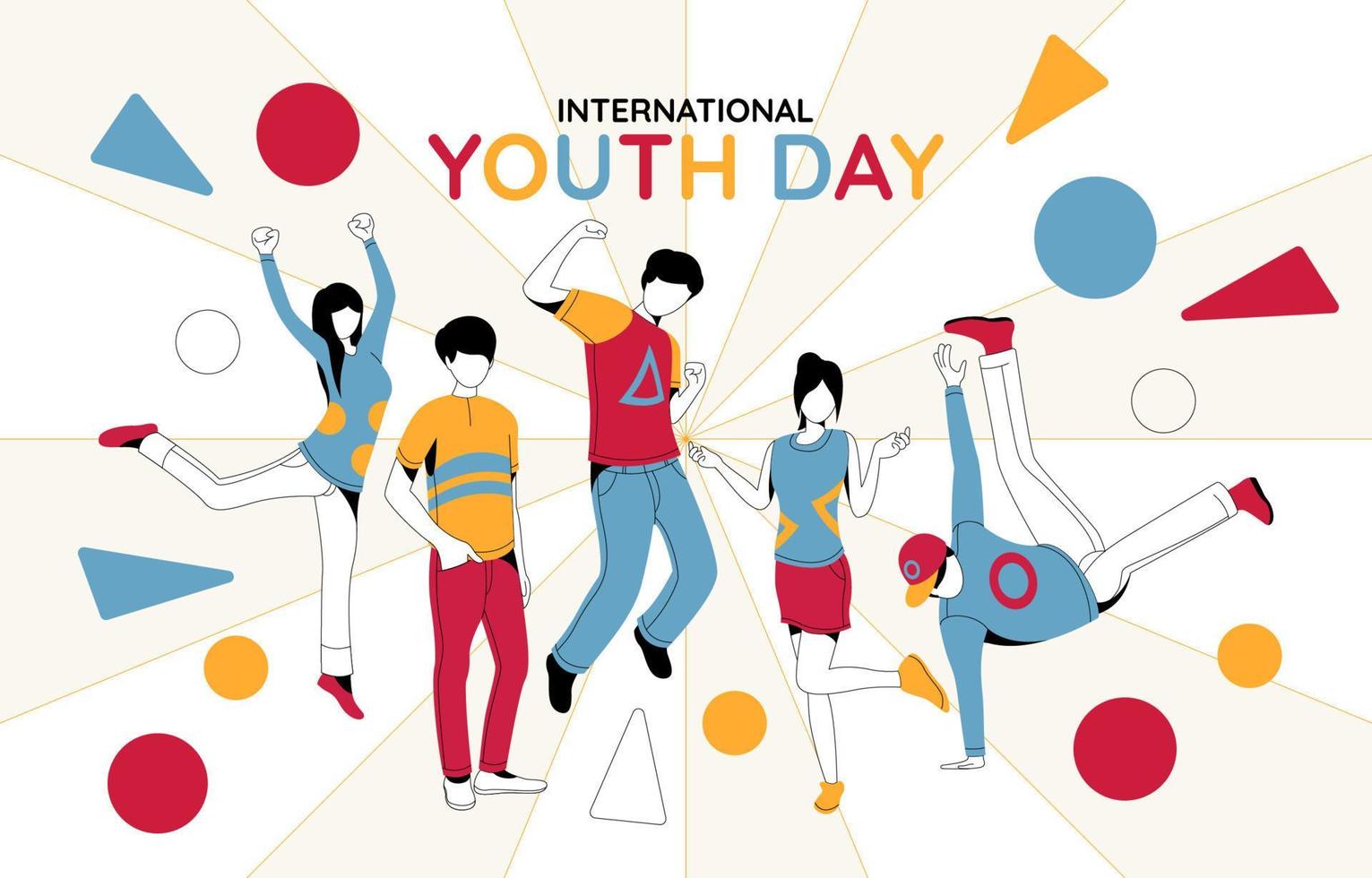 fondo de festividad del día internacional de la juventud vector