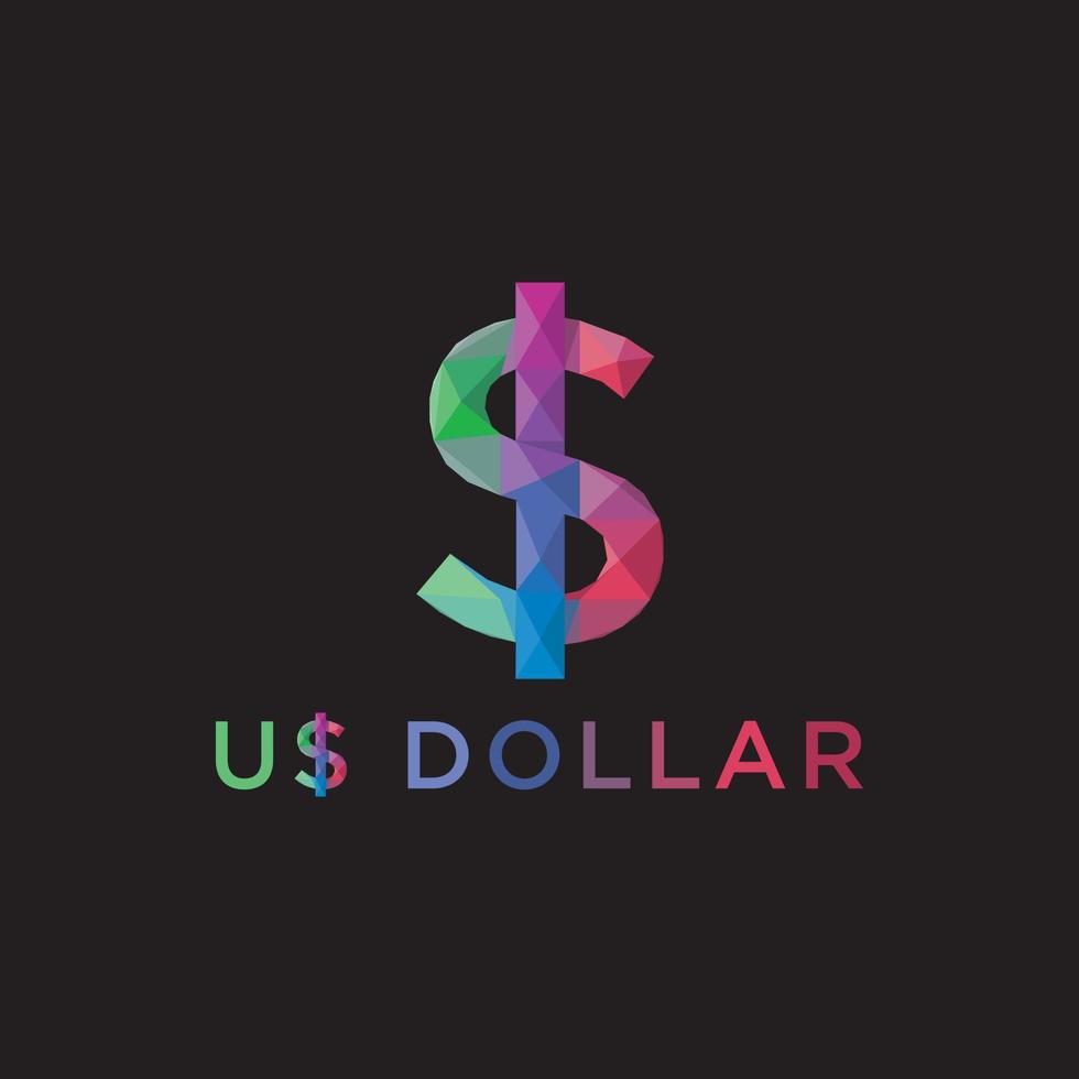 signo de dolar poligonal vector