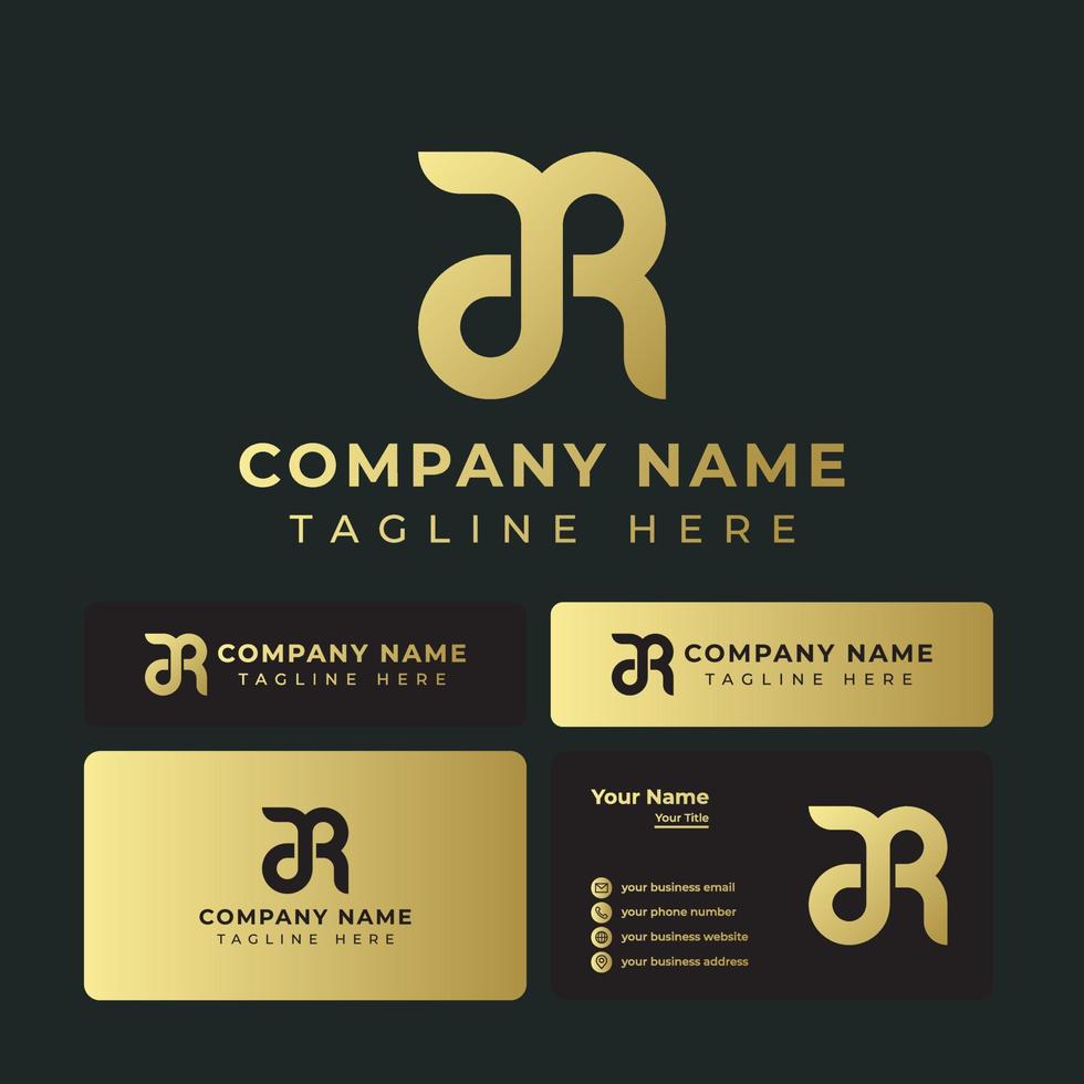 Golden Letter AR Monogram Logo vector