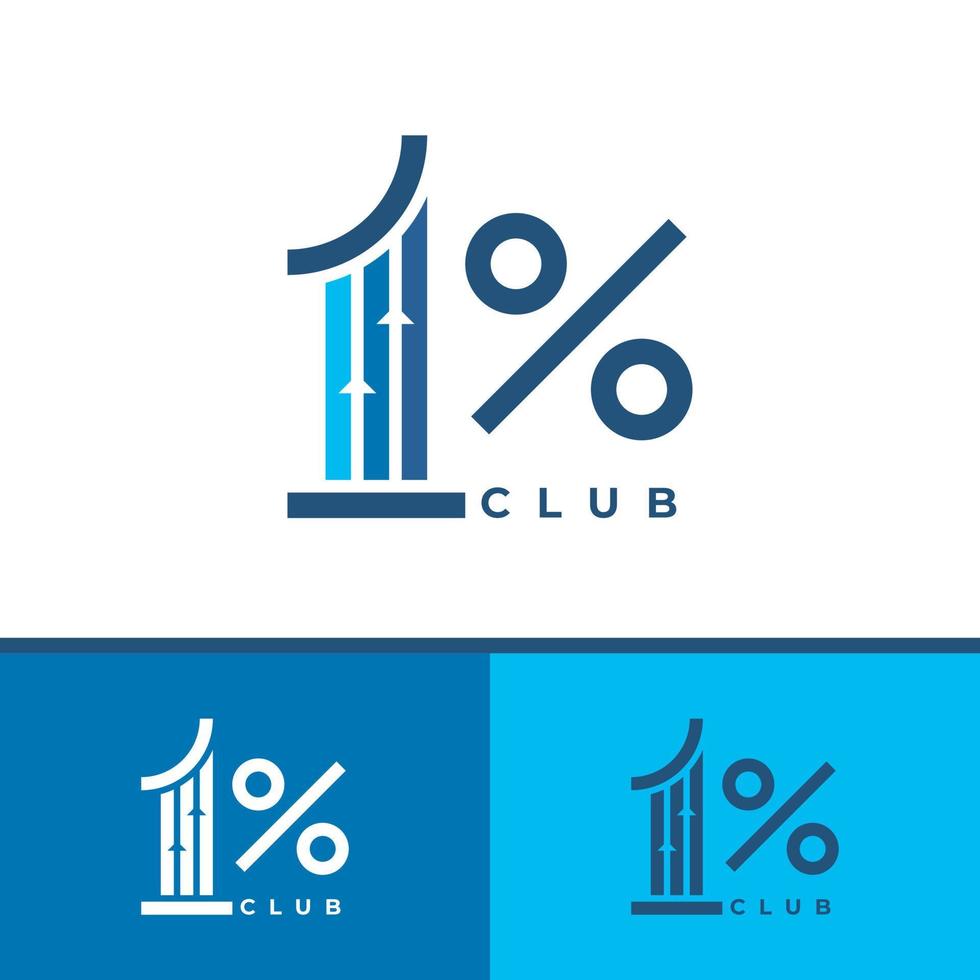 logotipo financiero del club del 1 por ciento vector