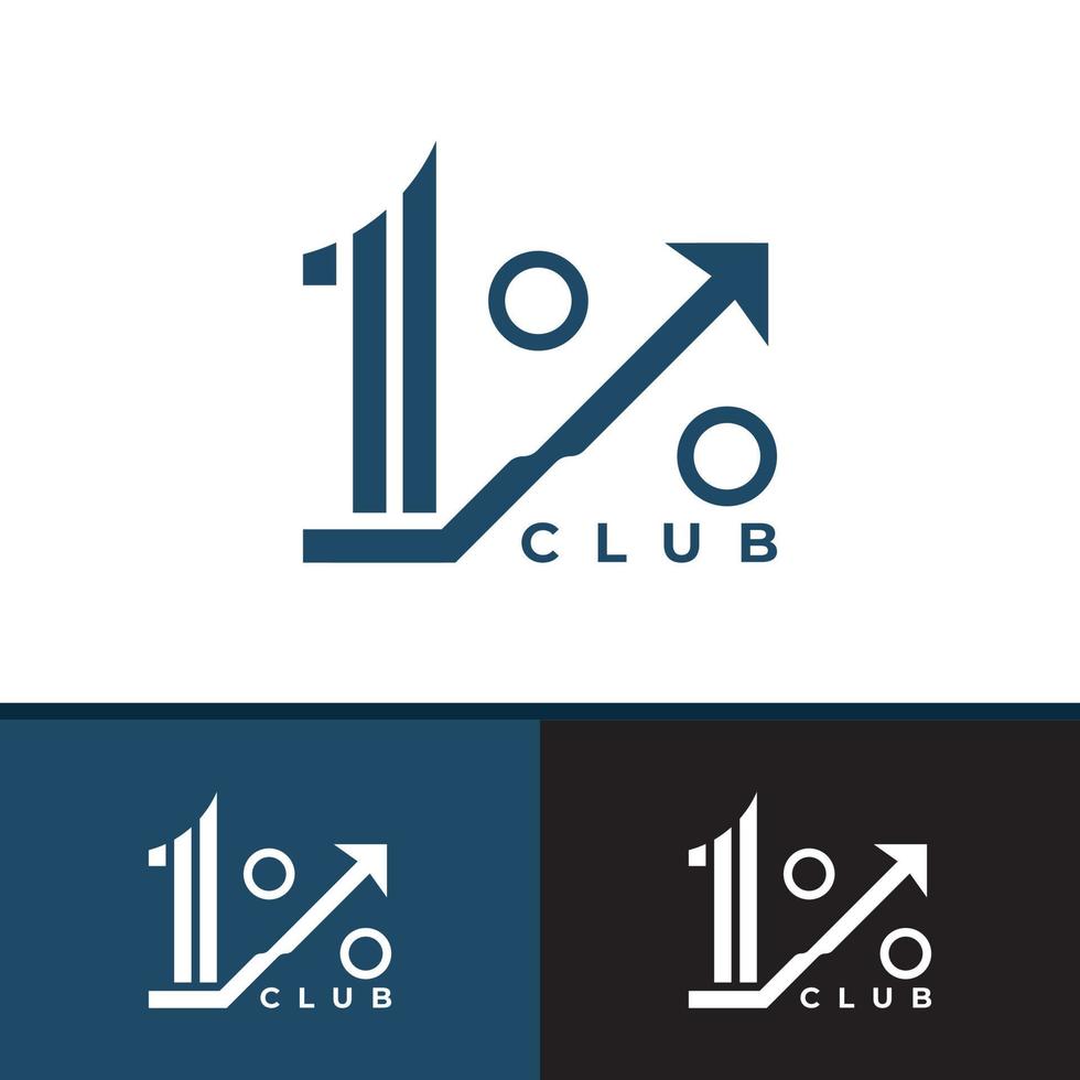 Logotipo del club del 1 por ciento, adecuado para cualquier negocio. vector