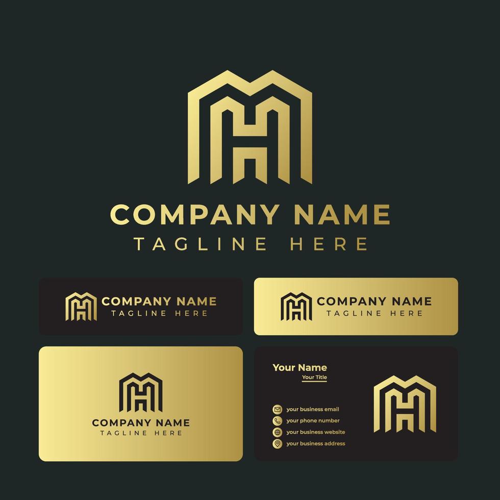 Luxury HM or MH Monogram Logo vector