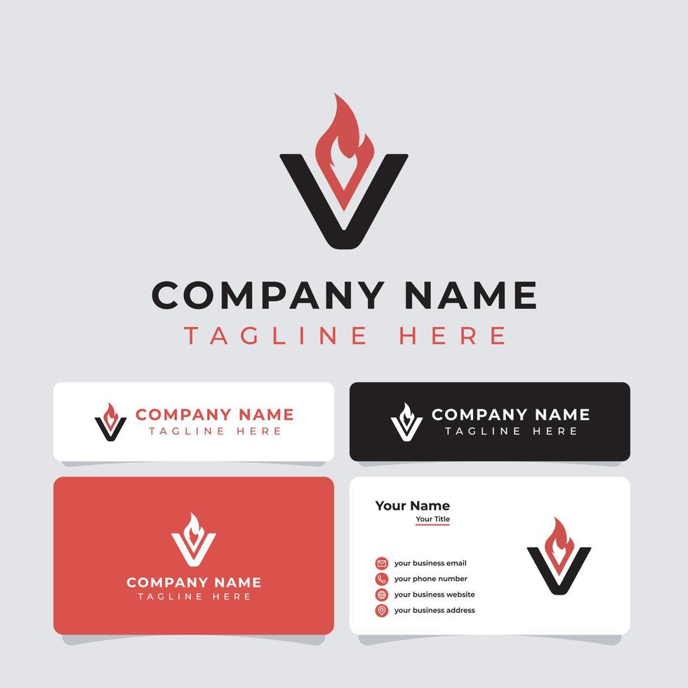 Letter V fire Logo vector