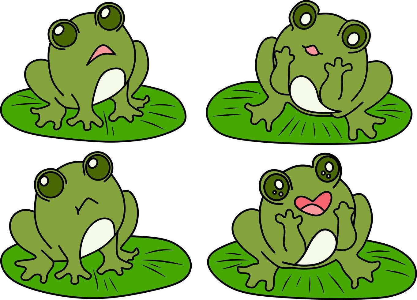Cute frog character vector