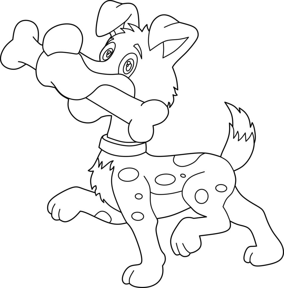 Dog cartoon outline for coloring vector