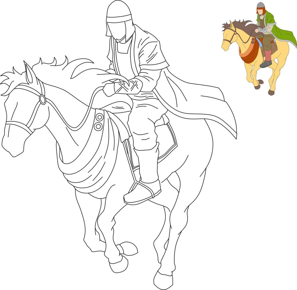 equestrian knight vector image.