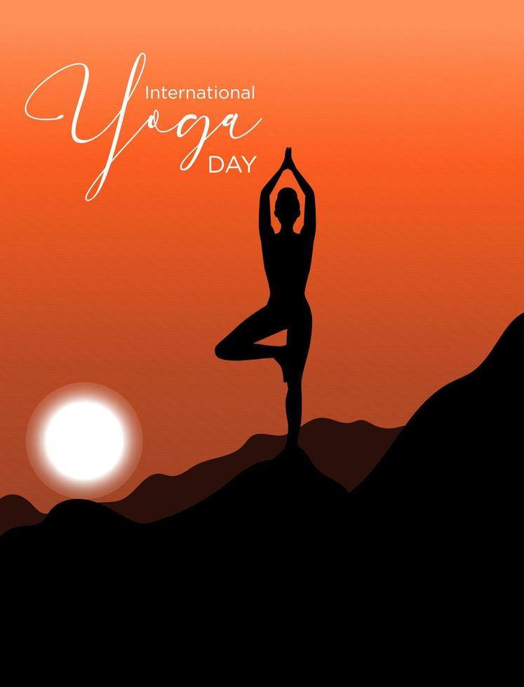 día internacional día del yoga vector banner o diseño de invitación
