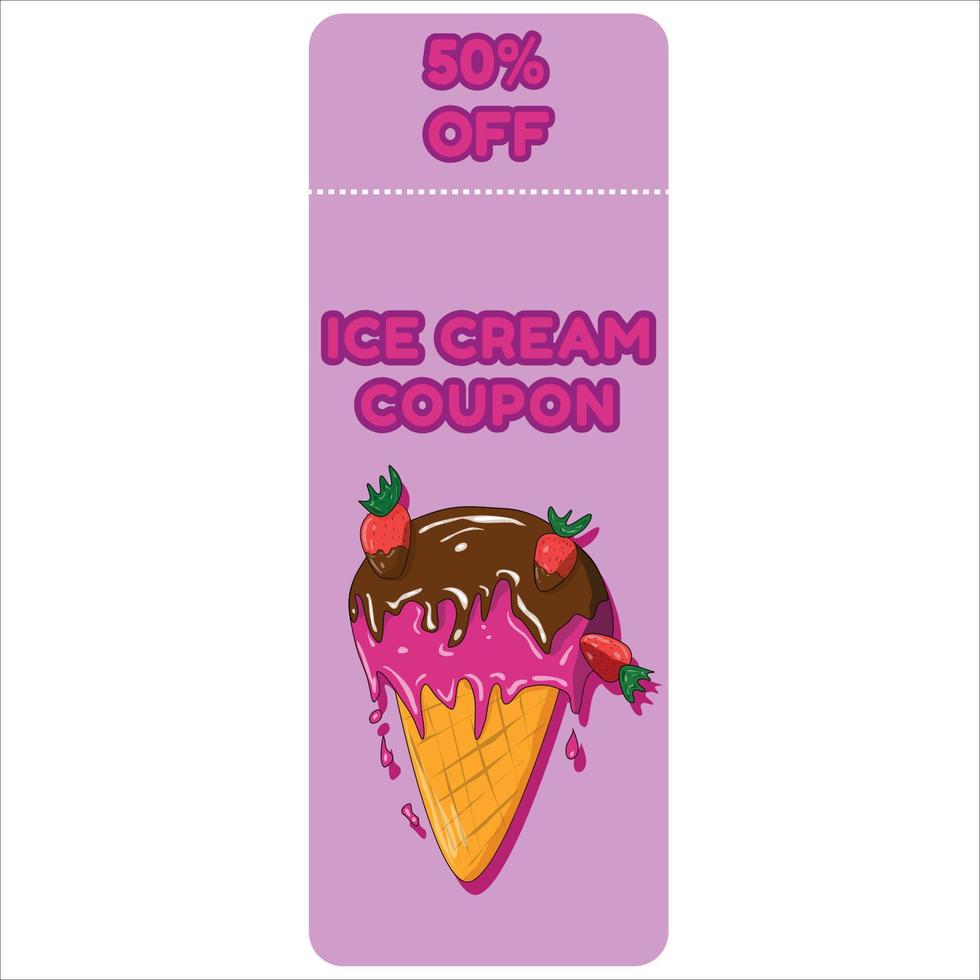 Ice cream coupon vector