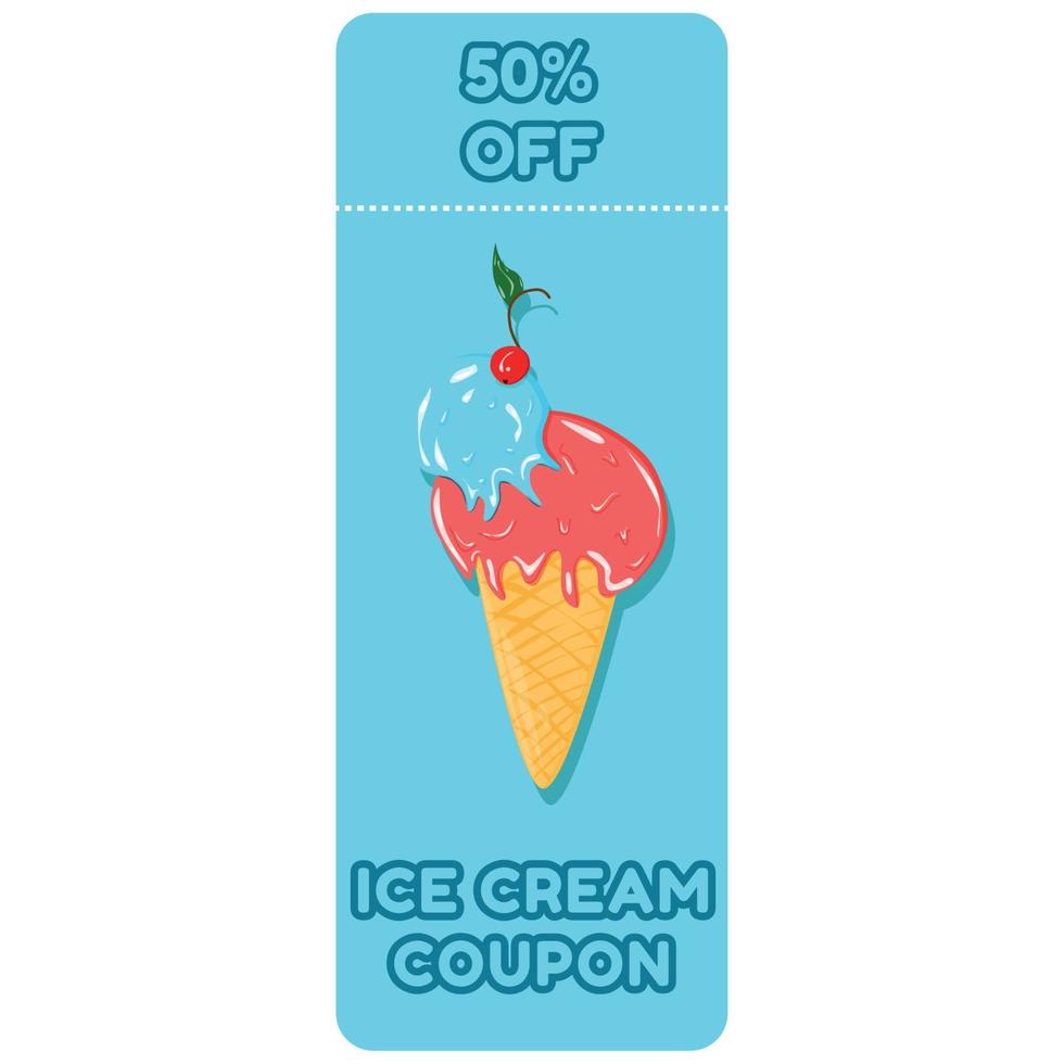 cupón de helado. oferta especial vector