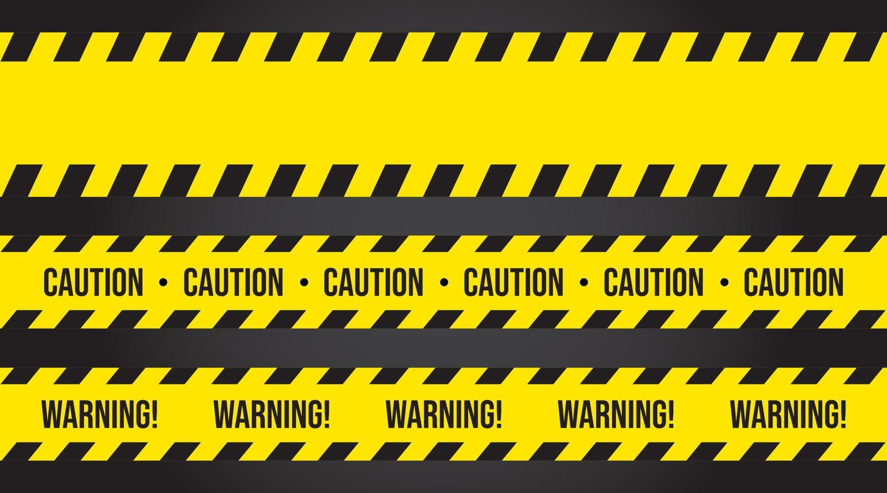 Black and yellow line striped. Caution tape. Blank warning background. Vector illustration