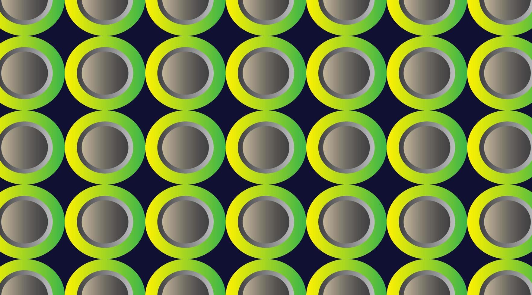 Green and yellow concentric rings. Abstract futuristic background. Vector geometric illustration. Radial shapes. Futuristic cover design. Minimalist broadcast style concept.