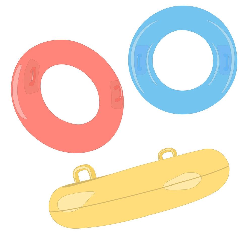Swimming ring set. Vector illustration