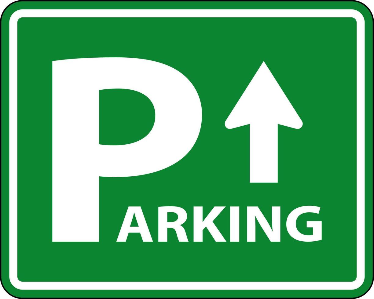 señal de flecha arriba del área de estacionamiento sobre fondo blanco vector