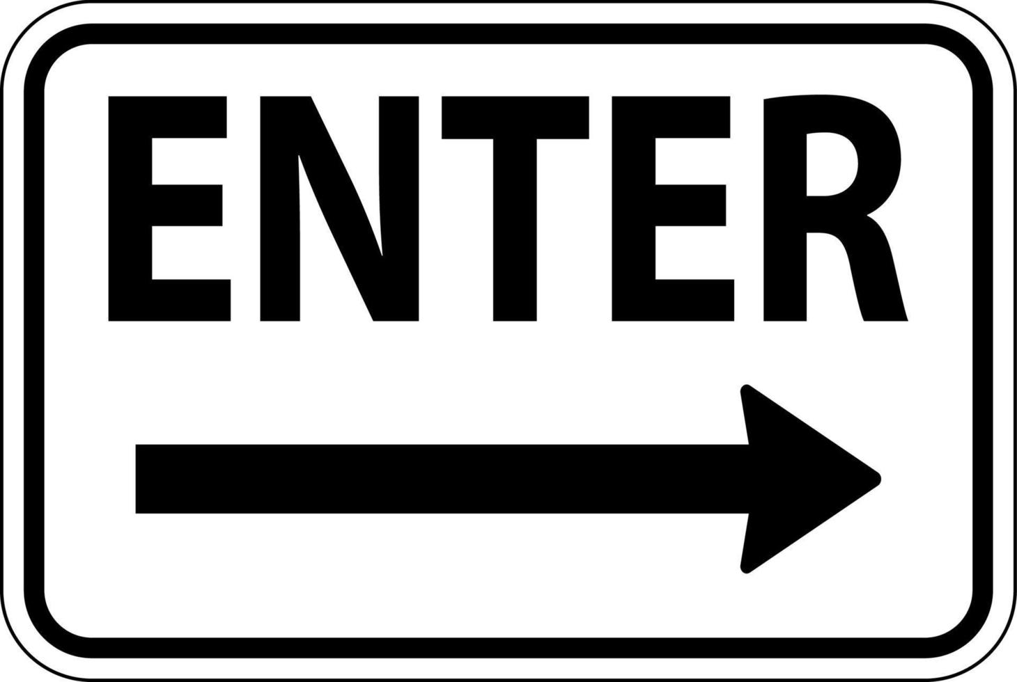 Enter Right Arrow Sign On White Background vector