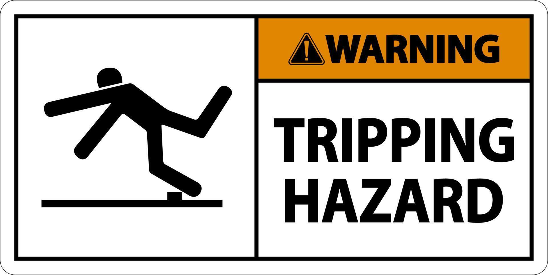 Warning Tripping Hazard Sign On White Background vector