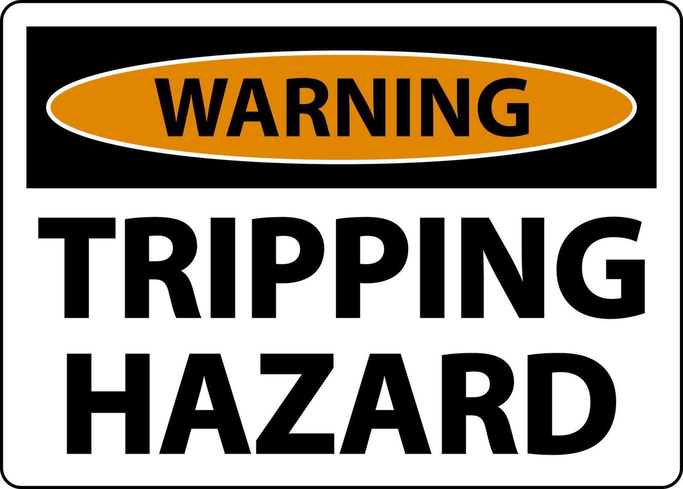 Warning Tripping Hazard Sign On White Background vector