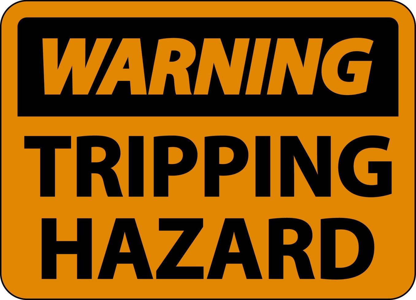 Warning Tripping Hazard Sign On White Background vector