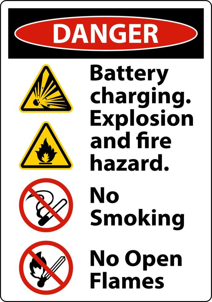 Danger Explosion and Fire Hazard Sign On White Background vector