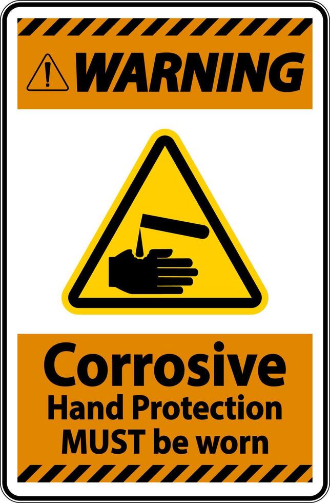 Warning Hand Protection Must Be Worn Sign On White Background vector