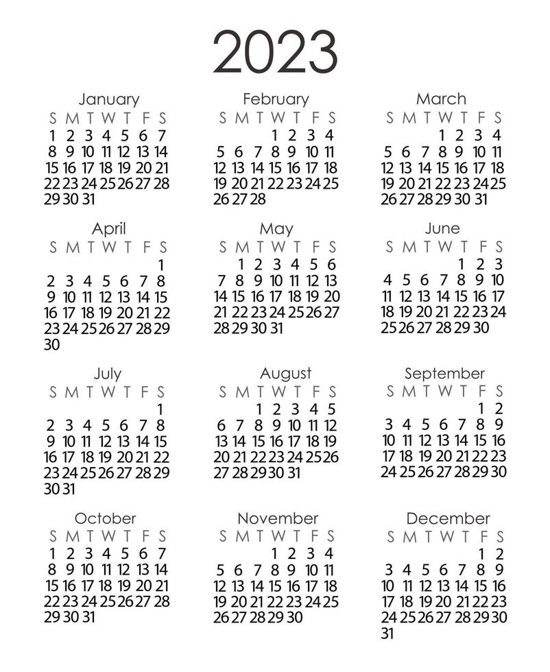 2023 Minimalist Calendar Printable Calendar 2023