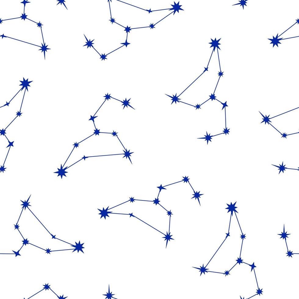 constelación del zodiaco leo patrón sin costuras simple ilustración vectorial, símbolo del horóscopo astrológico para la predicción de eventos futuros, estrellas conectadas con líneas vector