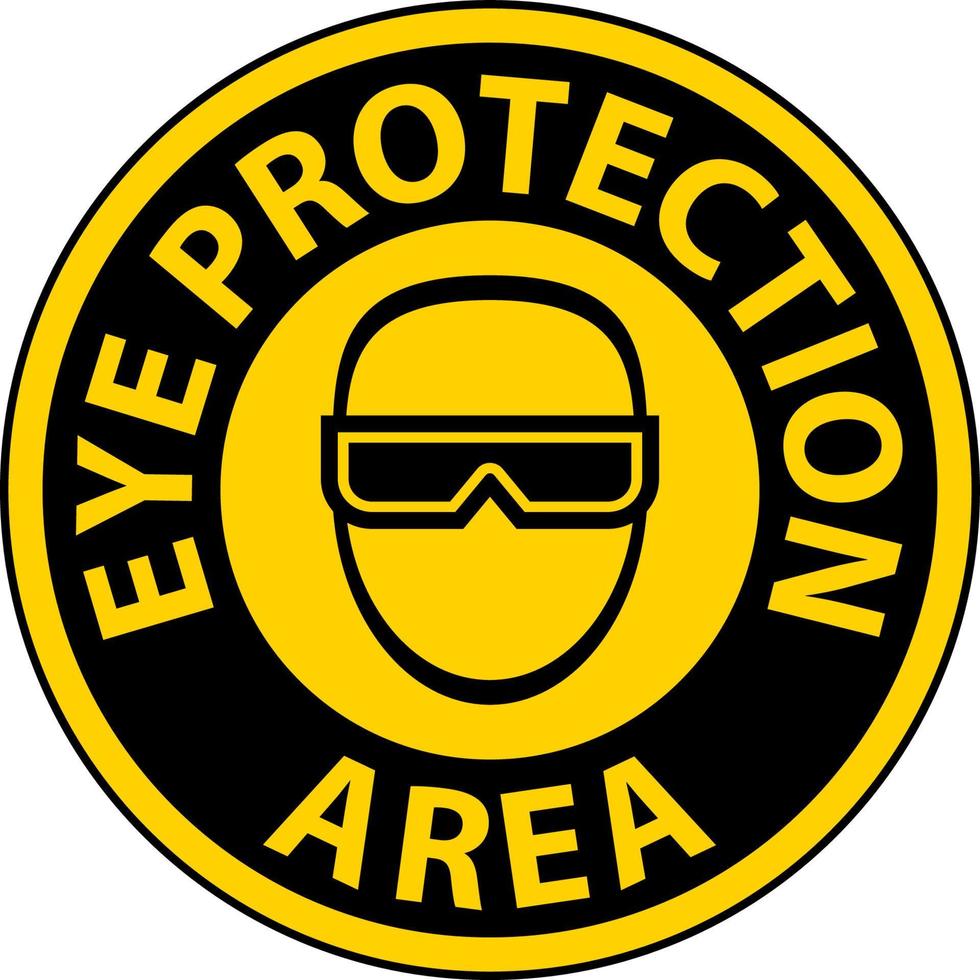 Eye Protection Area Floor Sign On White Background vector