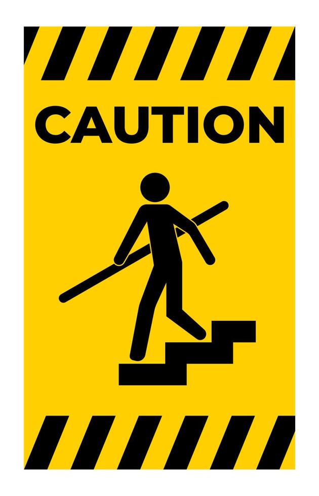 Avoid A Fall Use Handrails Sign vector