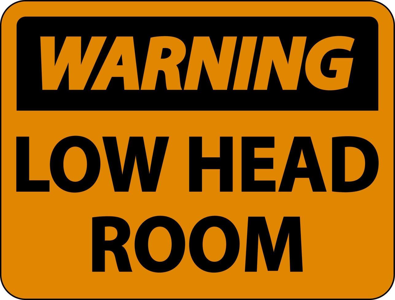 Warning Low Head Room Sign On White Background vector