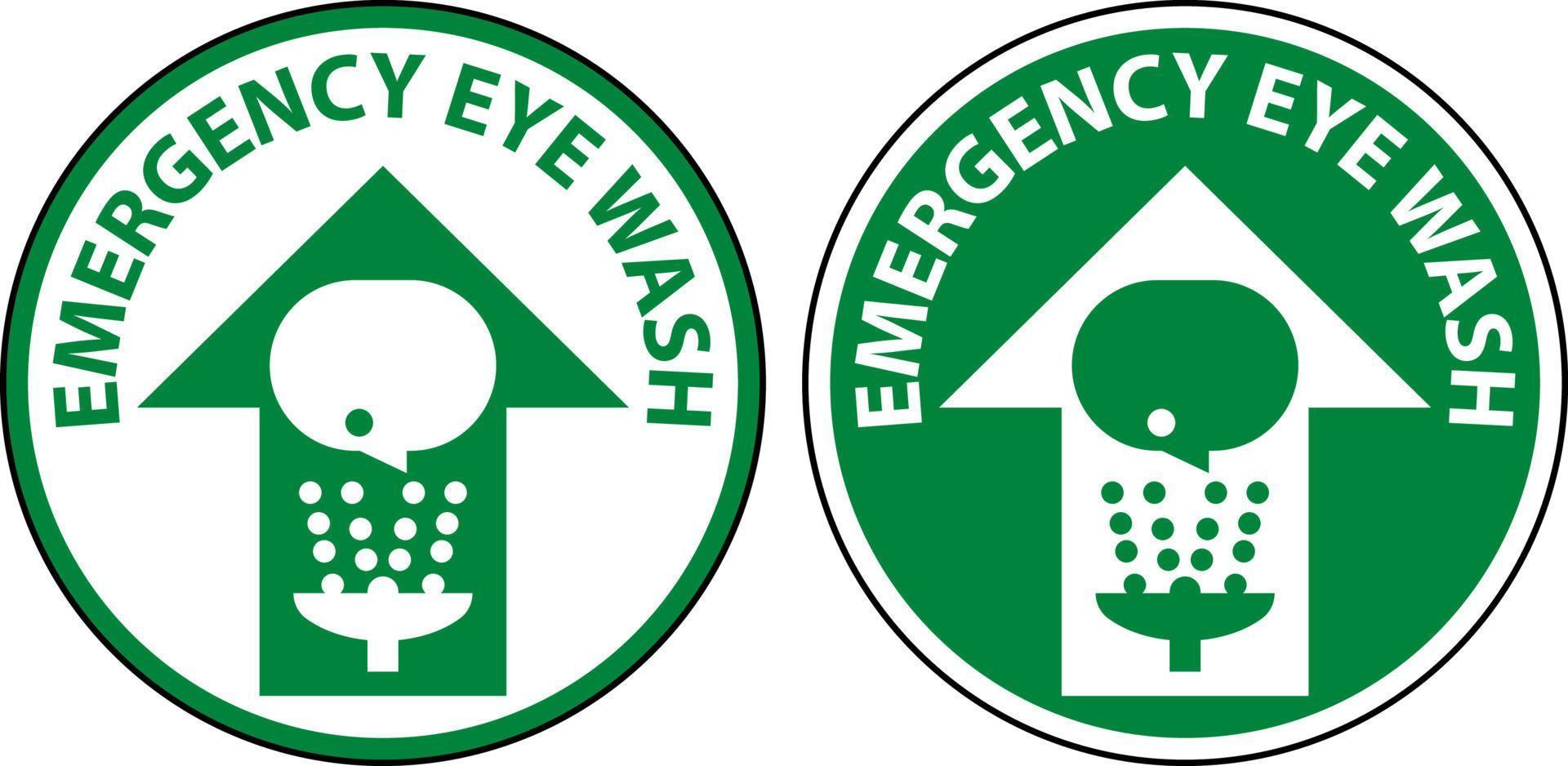 Emergency Eye Wash Floor Sign On White Background vector