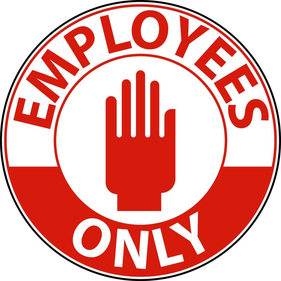 Employees Only Floor Sign On White Background vector