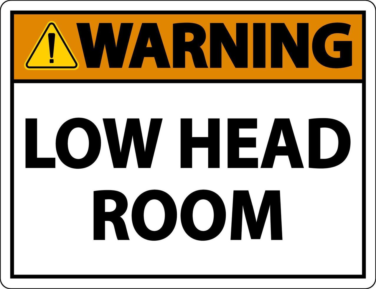 Warning Low Head Room Sign On White Background vector