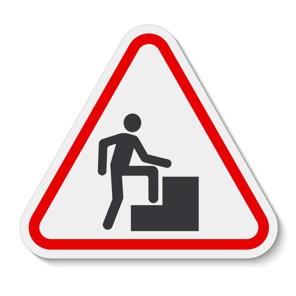 Caution Step Up Sign On White Background vector