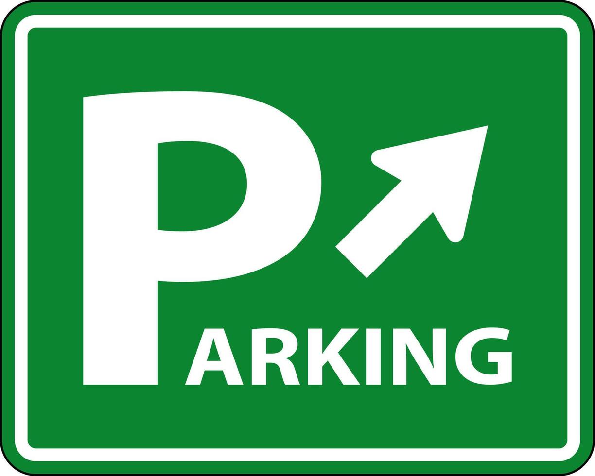 Parking Area Diagonal Arrow Sign On White Background vector