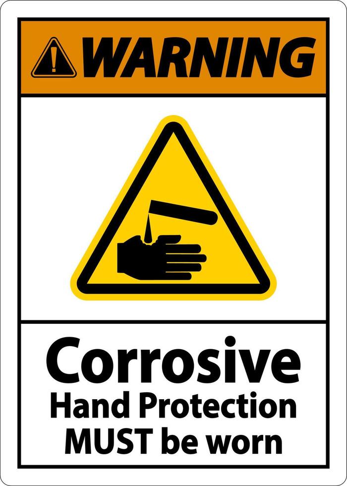 Warning Hand Protection Must Be Worn Sign On White Background vector