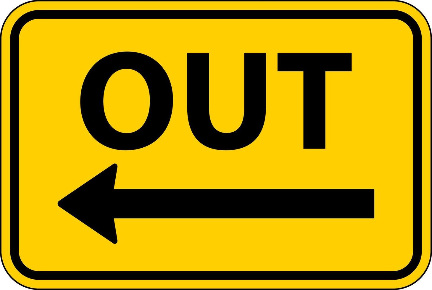 Out Left Arrow Sign On White Background vector